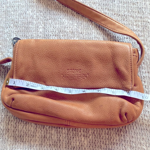 Stone Mountain Leather Crossbody Bag Bird Print Lining Retro Classic - Picture 4 of 14